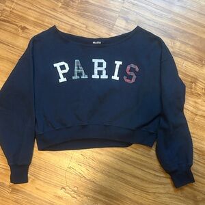 Hollister Navy Paris Graphic Sweatshirt